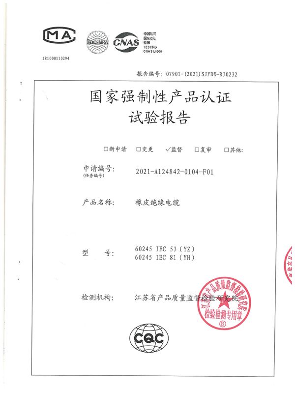 YH 16國家強(qiáng)制性產(chǎn)品認(rèn)證試驗(yàn)報(bào)告